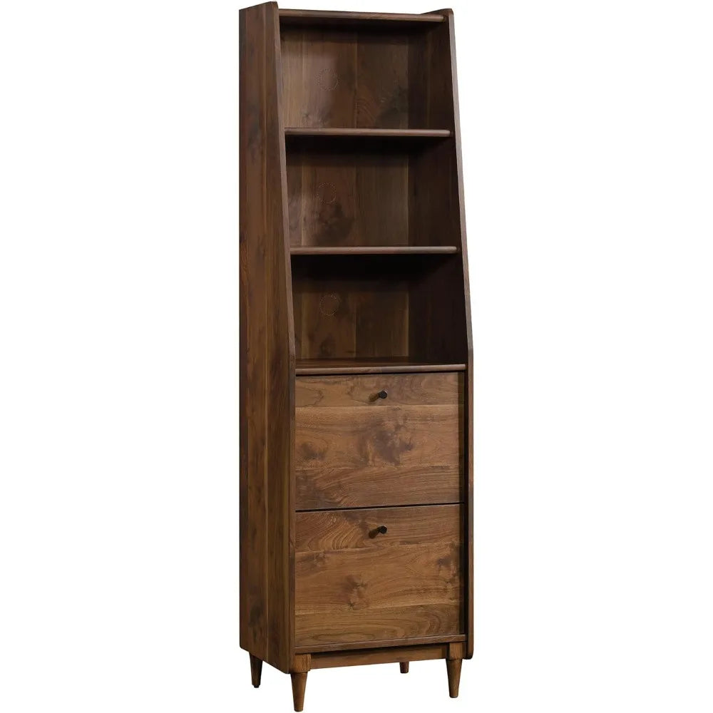 Harvey Park Tall Bookcase With Drawers Mid Century Modern