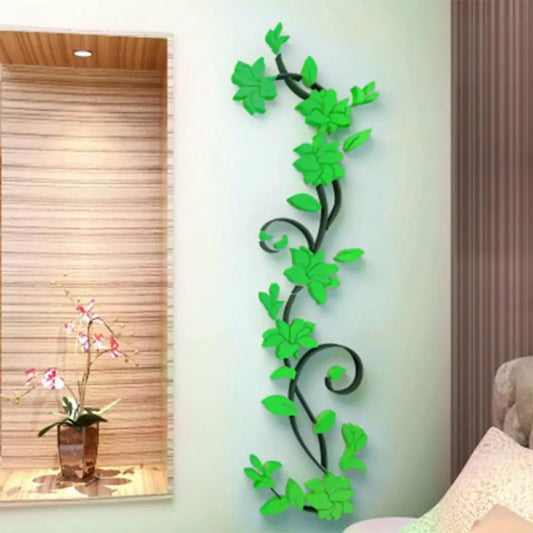 3D Wall Sticker Removable Vinyl Vase Flower Tree Mural