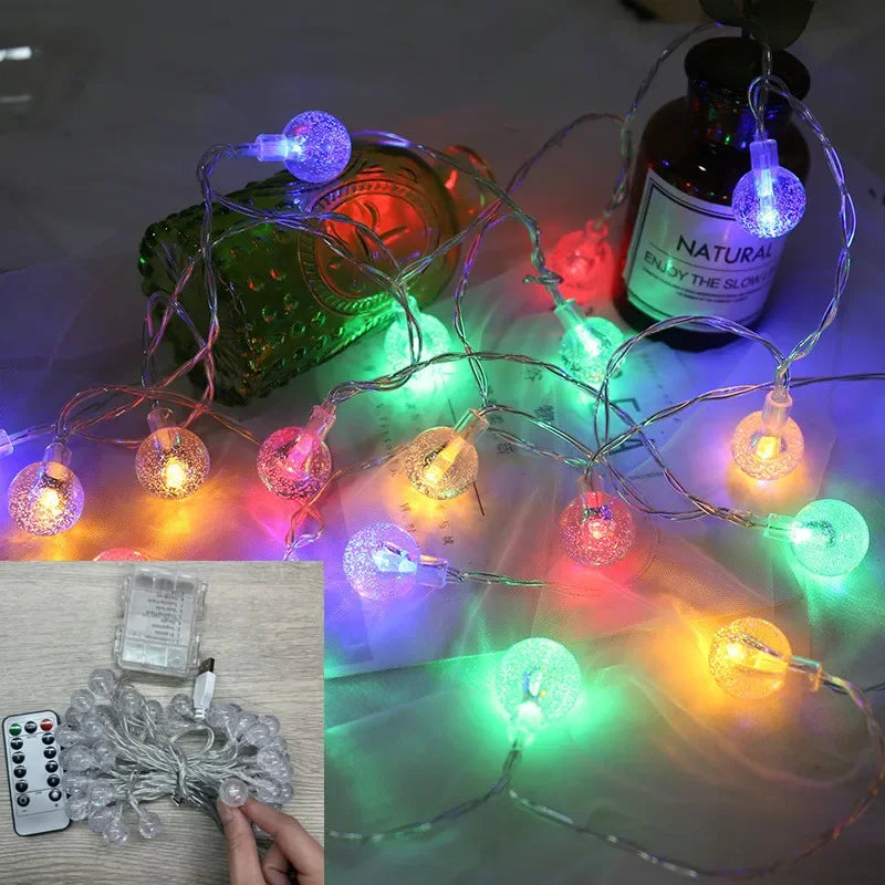 OKAL RED EAST LED Outdoor Round Ball String Lights 8 Modes
