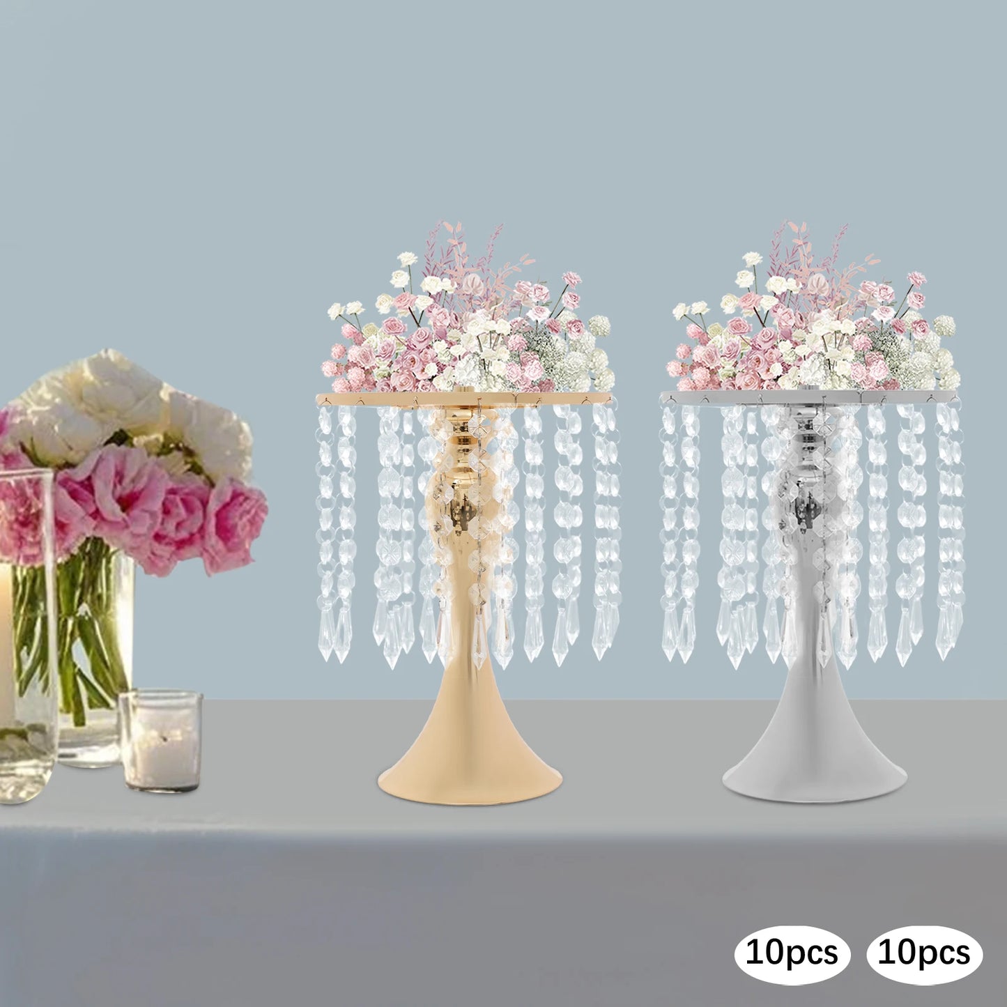 High-concerned Chemical Crystal Flower Stand Centerpieces for Weddings