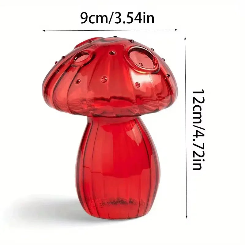 Function Mushroom Glass Vase for Hydroponic Aromatherapy Decor