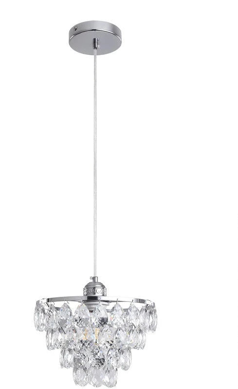 Crystal Ceiling Chandelier French Style Semi Flush Mount Lamp