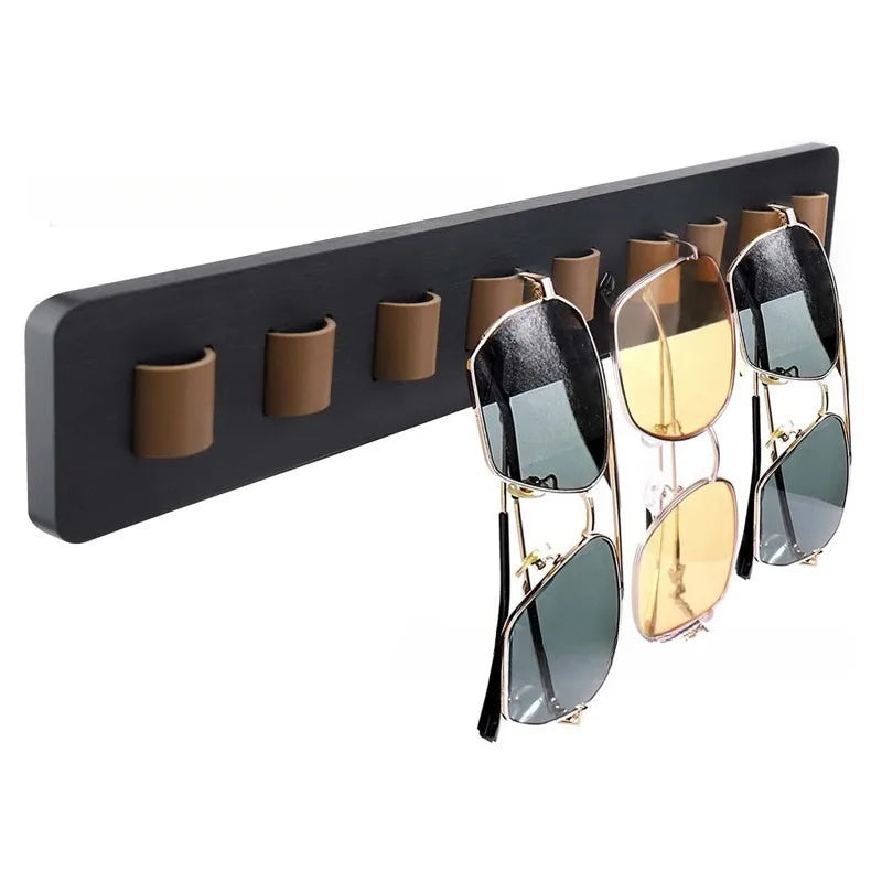 YIYUEQIANLI Premium Wooden Wall Mounted Eyeglasses Storage Solution Rack Sunglasses