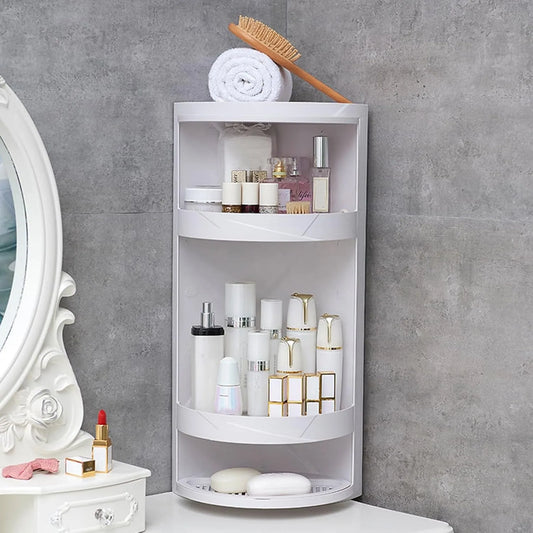 Bymaocar 360 Degree Rotation Tabletop Corner Shelf For Bathroom