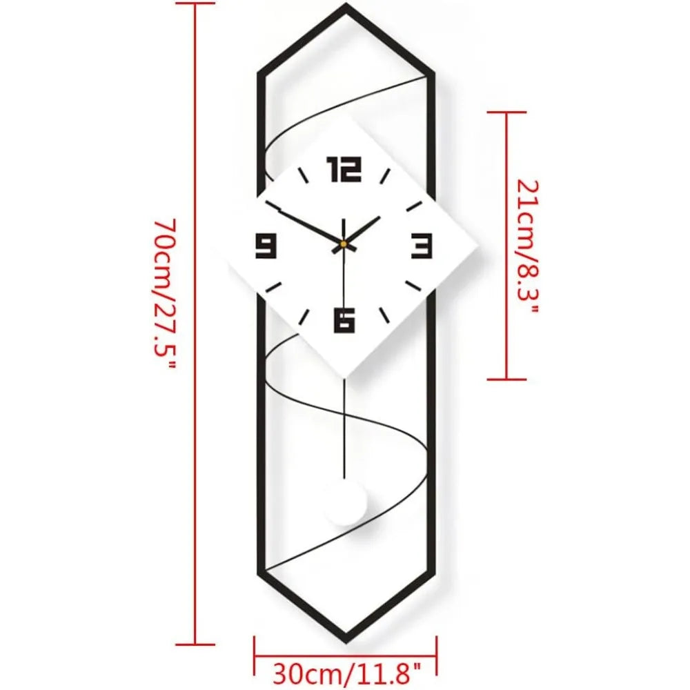 Hign-concerned Swing Quartz Silent Wall Clock With Pendulum