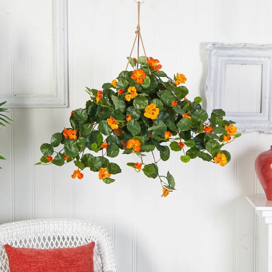 CN Guangdong Nasturtium Artificial Plant In Hanging Basket