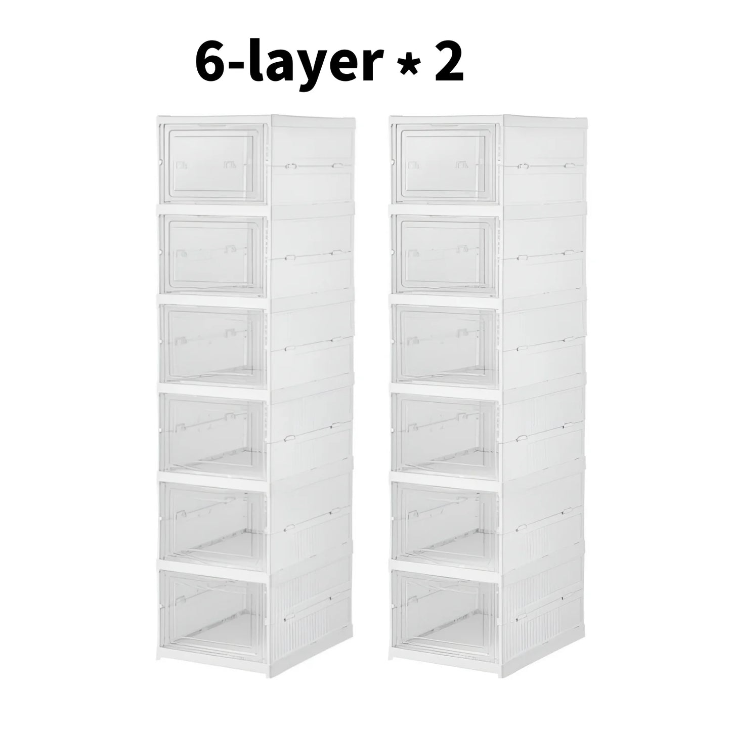 1x/2x Clear Shoes Cabinet Foldable Sneaker Shoes Storage Organizers Dustproof Thickening shoes Boxes High-top Shoe Rack Shelf
