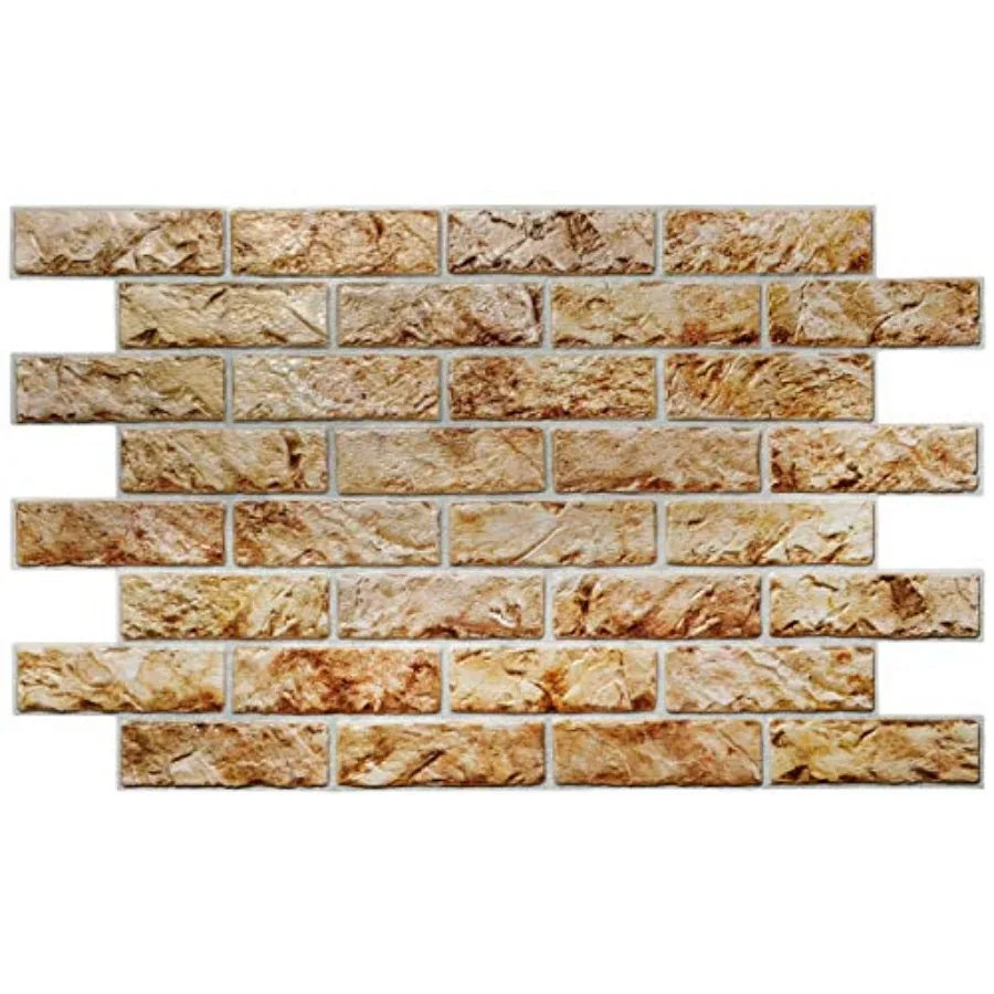Copper Brown Faux Brick PVC 3D Wall Panel Realistic