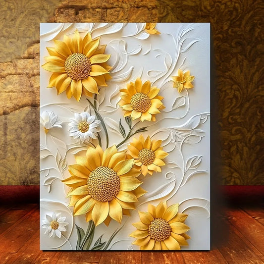 Hign-concerned Sunflower Canvas Art With Wood Frame