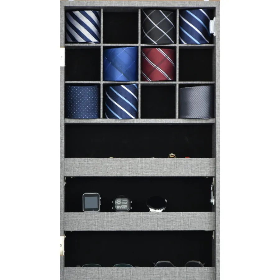 Fashion Simple Jewelry Storage Mirror Cabinet With LED Lights Can Be Hung On The Door Or Wall