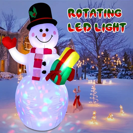 High Concerned Snowman Inflatable With Built In LED Lights