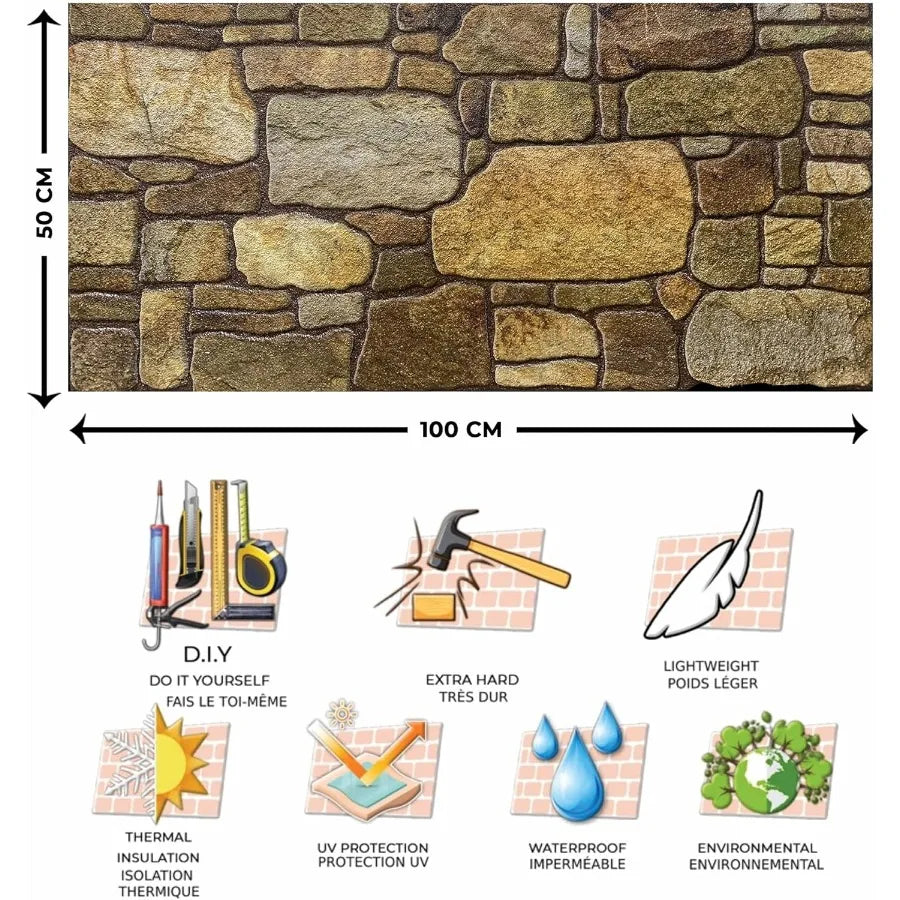 Dundee Deco 3D Wall Panels Stone Look Cladding Indoor Exterior