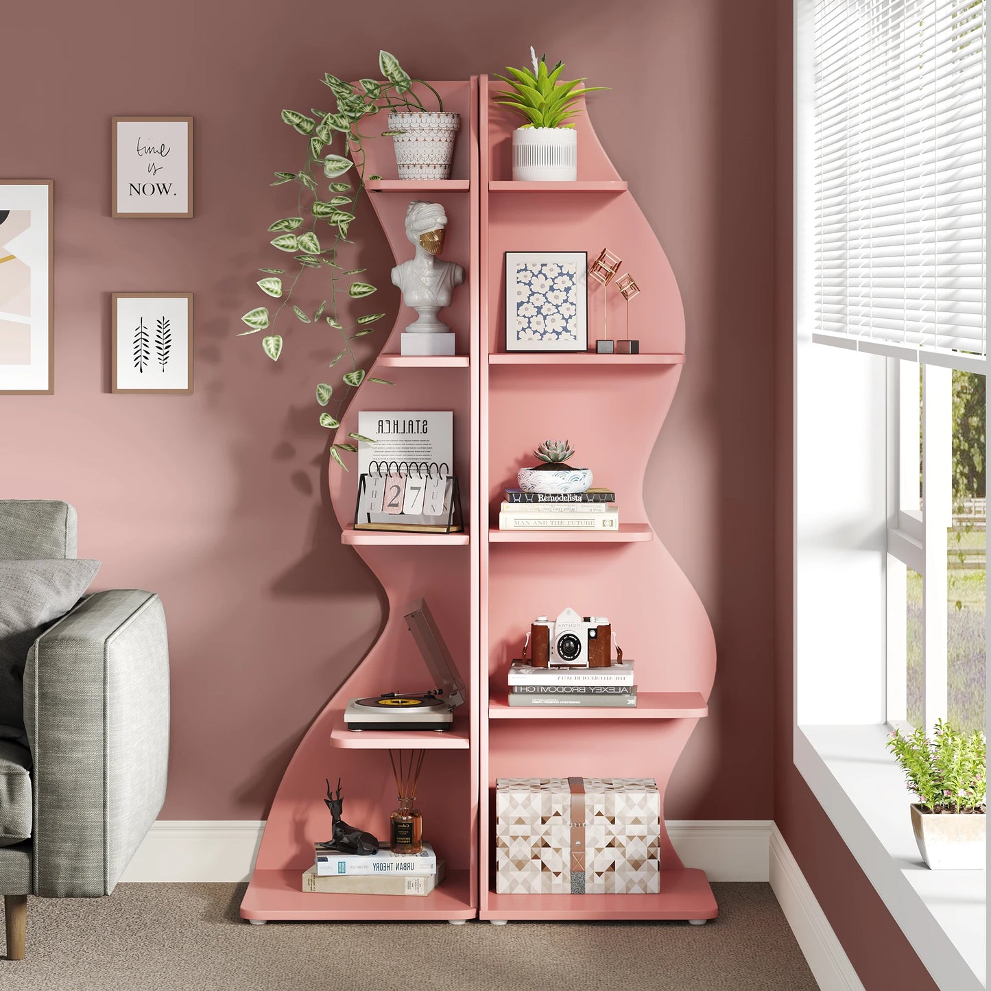 Tribesigns 5 Tier Corner Bookshelf Wall Shelf For Home